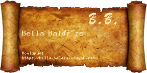 Bella Balázs névjegykártya