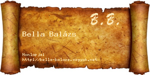 Bella Balázs névjegykártya