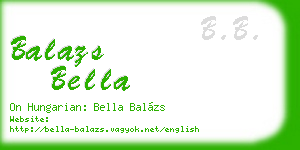balazs bella business card
